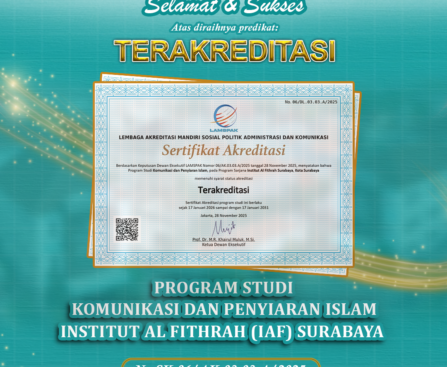predikat Terakreditasi oleh Program Studi Komunikasi dan Penyiaran Islam