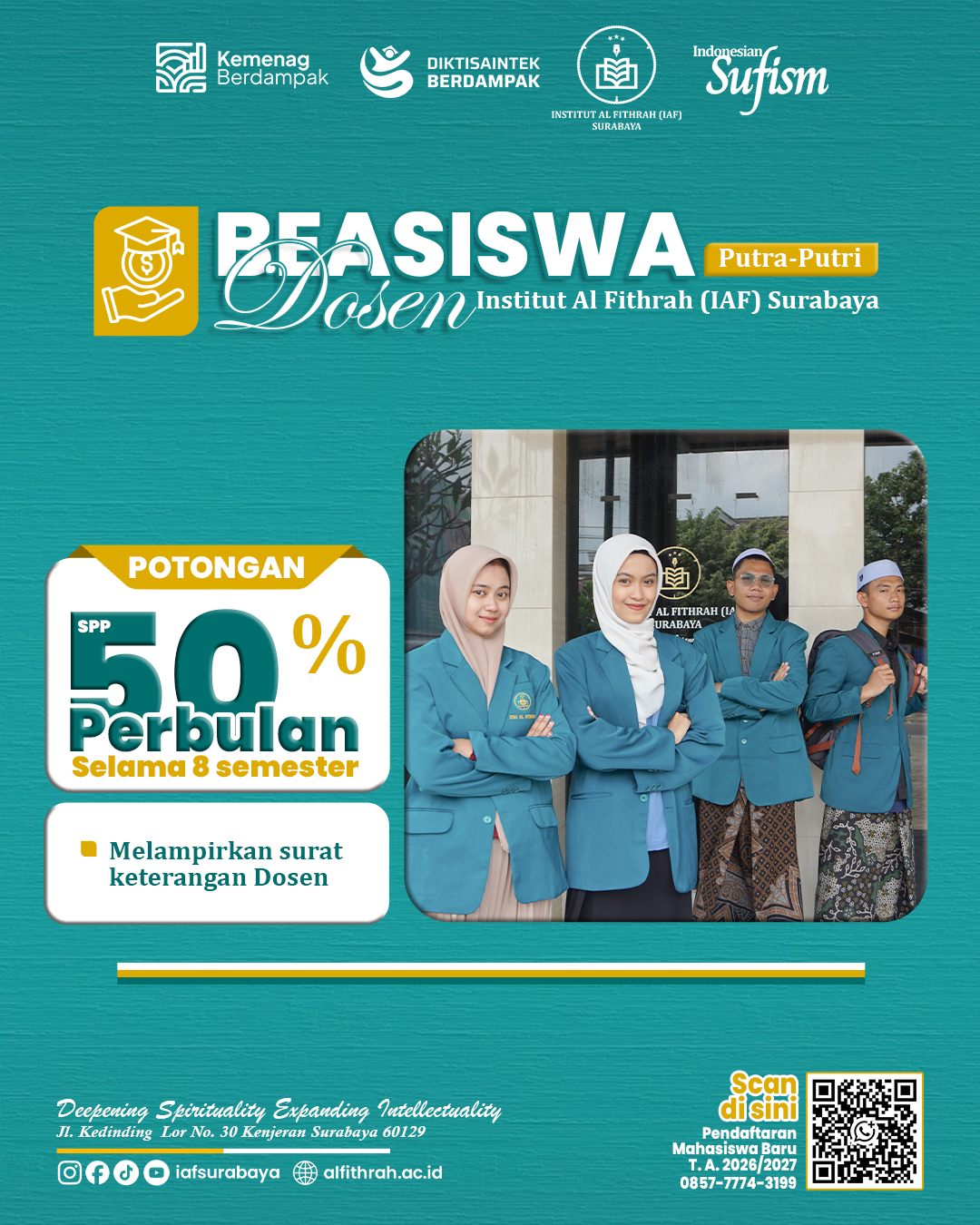 Beasiswa Putra-Putri Dosen bagi mahasiswa
