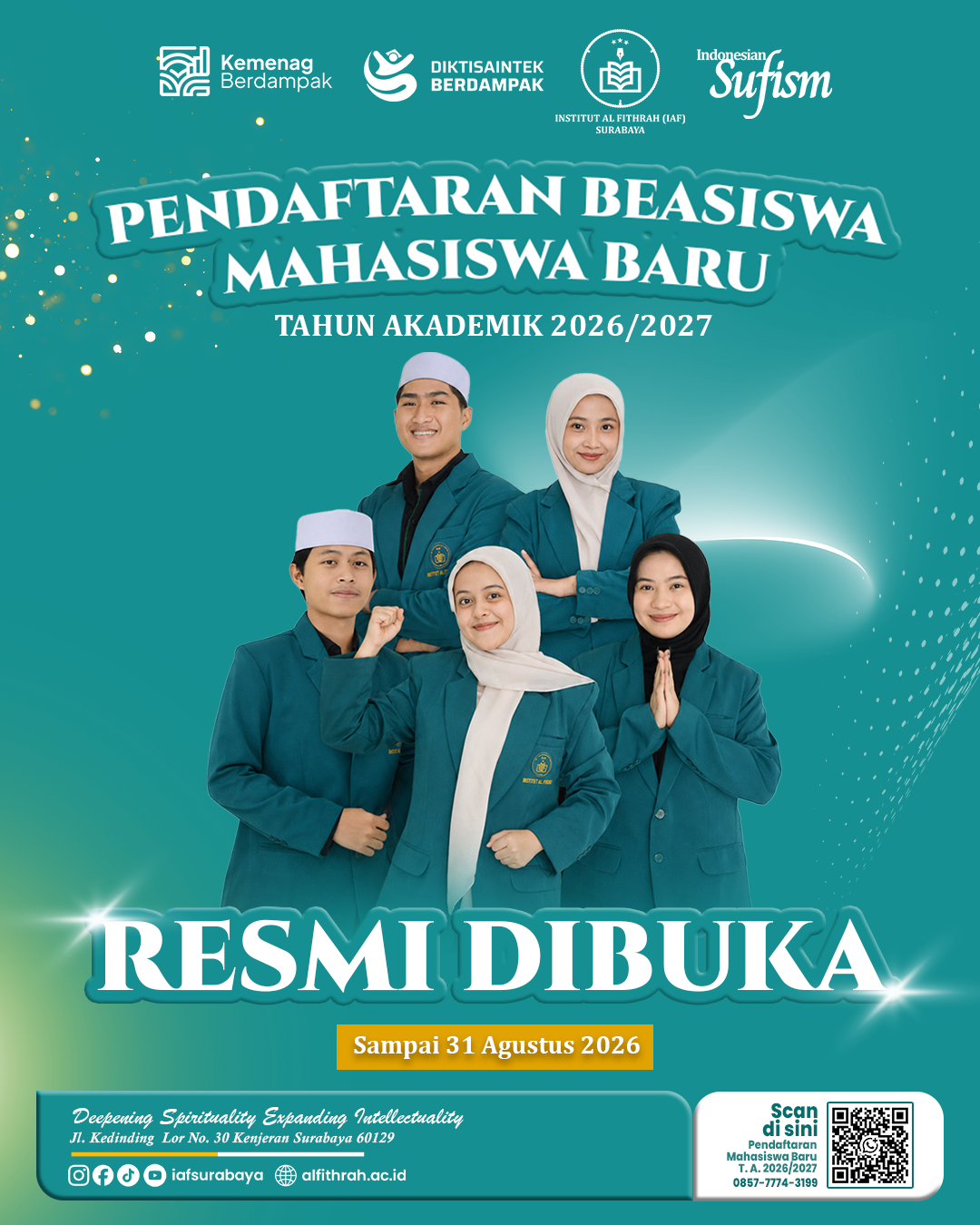 Beasiswa Tahun Akademik 2026/2027 Institut Al Fithrah (IAF)