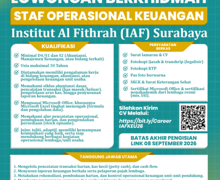 LOWONGAN BERKHIDMAH STAF OPERASIONAL KEUANGAN