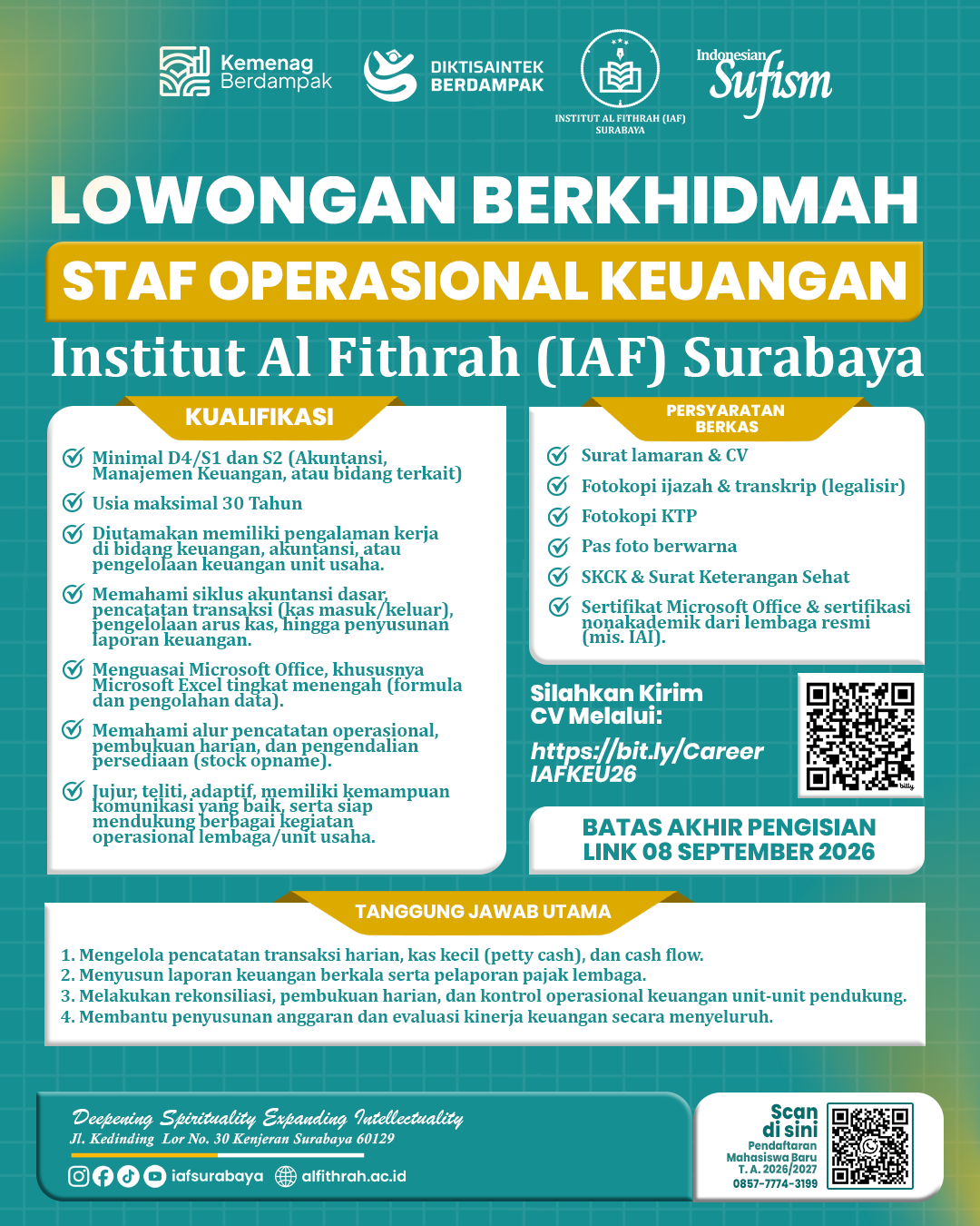 LOWONGAN BERKHIDMAH STAF OPERASIONAL KEUANGAN